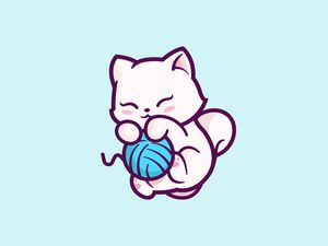 Preview wallpaper kitten, clew, cute, playful, art