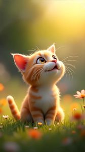 Preview wallpaper kitten, pet, cat, art, cute, smile