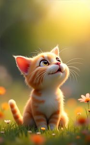 Preview wallpaper kitten, pet, cat, art, cute, smile