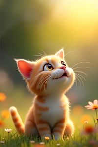 Preview wallpaper kitten, pet, cat, art, cute, smile