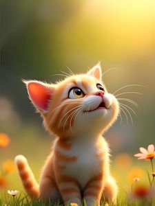 Preview wallpaper kitten, pet, cat, art, cute, smile