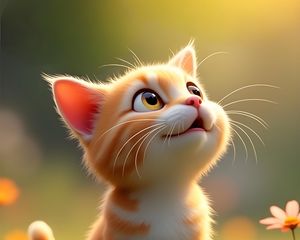 Preview wallpaper kitten, pet, cat, art, cute, smile