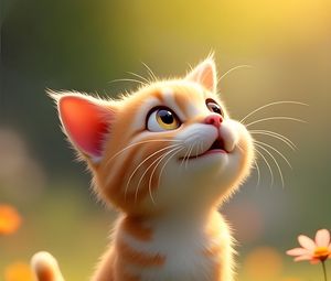 Preview wallpaper kitten, pet, cat, art, cute, smile