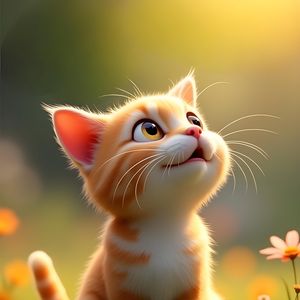 Preview wallpaper kitten, pet, cat, art, cute, smile