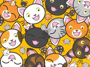 Preview wallpaper kittens, art, textures, patterns