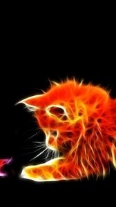 Preview wallpaper kitty, fluffy, playful, toy, abstraction