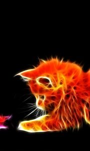 Preview wallpaper kitty, fluffy, playful, toy, abstraction