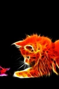 Preview wallpaper kitty, fluffy, playful, toy, abstraction