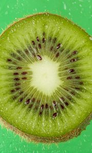 Preview wallpaper kiwi, fruit, slice, macro, green