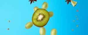 Preview wallpaper kiwi, grapes, orange, anise, fruit