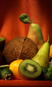 Preview wallpaper kiwi, pears, oranges, coco, fruit, allsorts