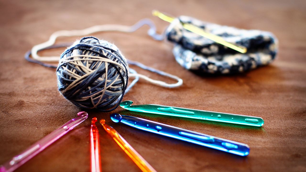 Wallpaper knitting, hooks, threads, hobbies