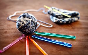 Preview wallpaper knitting, hooks, threads, hobbies