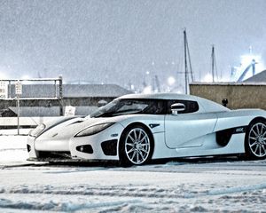 Preview wallpaper koenigsegg ccx, cars, snow, winter