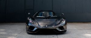 Preview wallpaper koenigsegg regera knc, car, sports car, front view, black