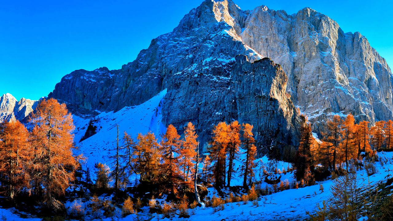 Wallpaper kranjska gora, slovenia, mountains, sky, mountain landscape, snow