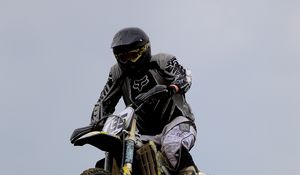 Preview wallpaper ktm, motorcycle, bike, motorcyclist, stunt, jump