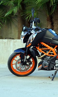 240x400 Wallpaper ktm, motorcycle, bike, black, orange, moto