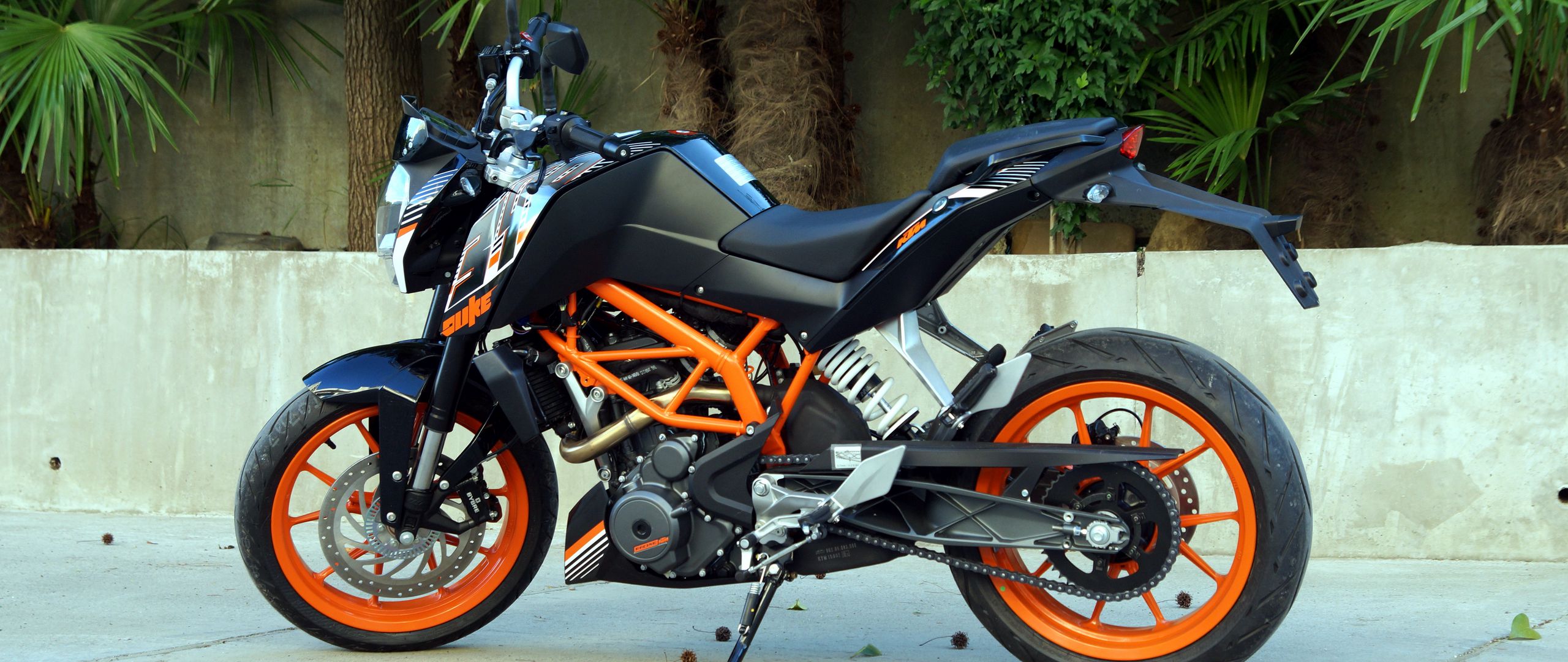2560x1080 Wallpaper ktm, motorcycle, bike, black, orange, moto