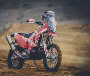 Preview wallpaper ktm, motorcycle, bike, red, rally