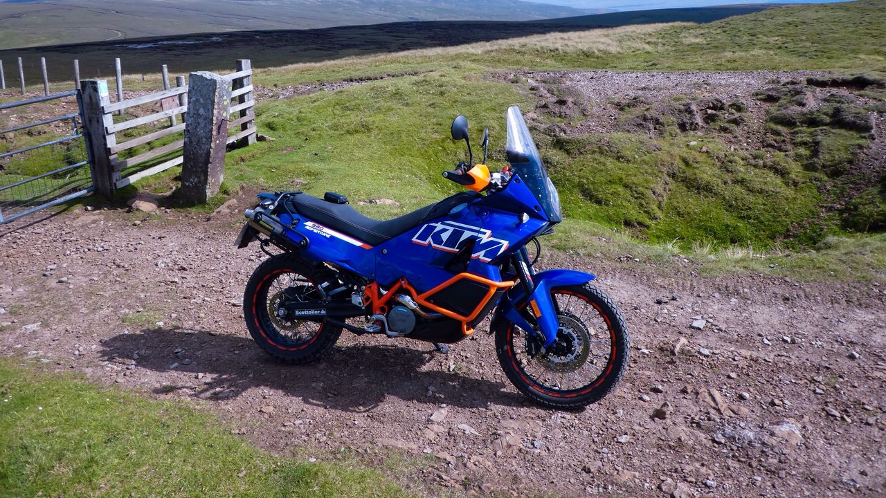 Wallpaper ktm, motorcycle, bike, blue, hills