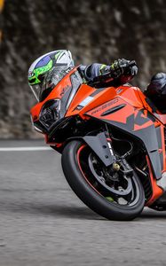 Preview wallpaper ktm, motorcycle, bike, motorcyclist, racing, sport