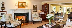 Preview wallpaper la, house, interior, fireplace, picture, room, seat, luxury, fire, piano, table