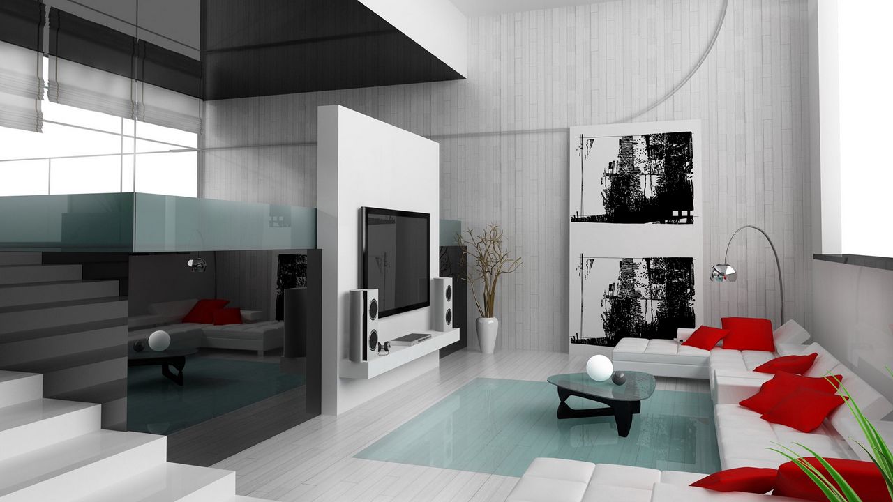Wallpaper ladder, table, room, stylish, design, interior