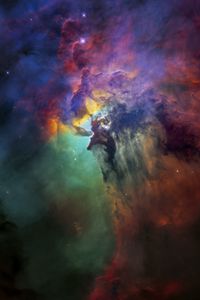 Preview wallpaper lagoon nebula, nebula, stars, dark, space