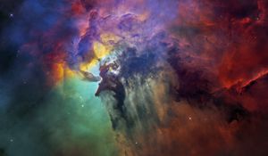 Preview wallpaper lagoon nebula, nebula, stars, dark, space