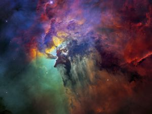 Preview wallpaper lagoon nebula, nebula, stars, dark, space