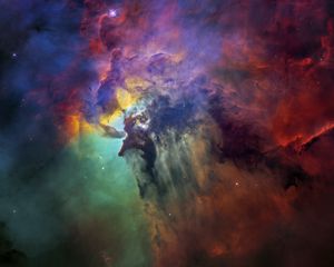 Preview wallpaper lagoon nebula, nebula, stars, dark, space