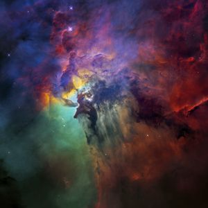 Preview wallpaper lagoon nebula, nebula, stars, dark, space