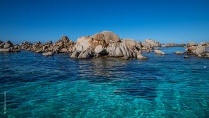 Preview wallpaper lagoon, sea, rocks, water, coast, nature