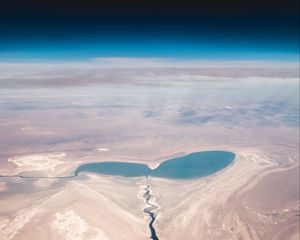 Preview wallpaper lake, aerial view, overview, height