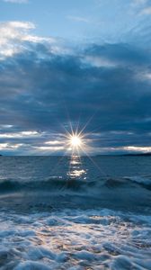 Preview wallpaper lake baikal, sunset, surf