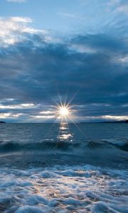 Preview wallpaper lake baikal, sunset, surf