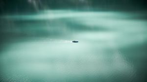 Preview wallpaper lake, boat, minimalism, water, surface, calm