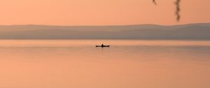 Preview wallpaper lake, boat, twilight, water, shore