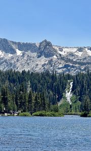 Preview wallpaper lake, bridge, forest, mountains, nature