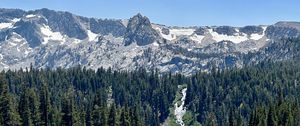 Preview wallpaper lake, bridge, forest, mountains, nature