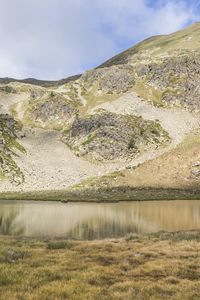 Preview wallpaper lake, canillo, grass, hills, andorra