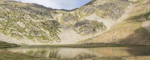 Preview wallpaper lake, canillo, grass, hills, andorra