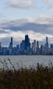 Preview wallpaper lake, city, buildings, view, chicago, usa