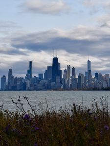 Preview wallpaper lake, city, buildings, view, chicago, usa