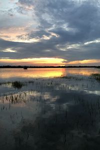 Preview wallpaper lake, clouds, reflection, twilight, landscape