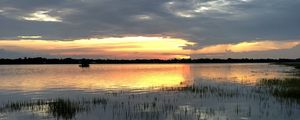 Preview wallpaper lake, clouds, reflection, twilight, landscape