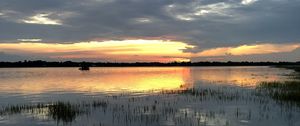 Preview wallpaper lake, clouds, reflection, twilight, landscape