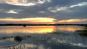 Preview wallpaper lake, clouds, reflection, twilight, landscape