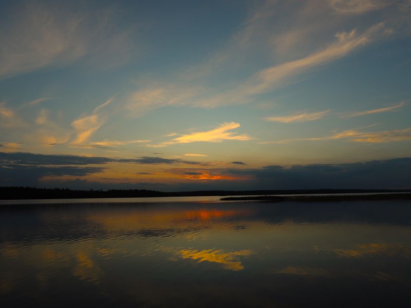 800x600 Wallpaper lake, clouds, sunset, sky, nature, dark